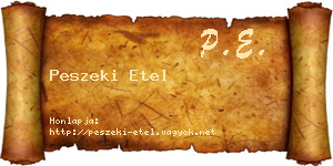 Peszeki Etel névjegykártya